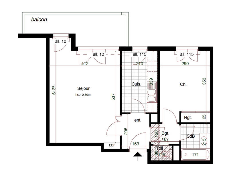 Appartement - 53 m² - 2 pièces