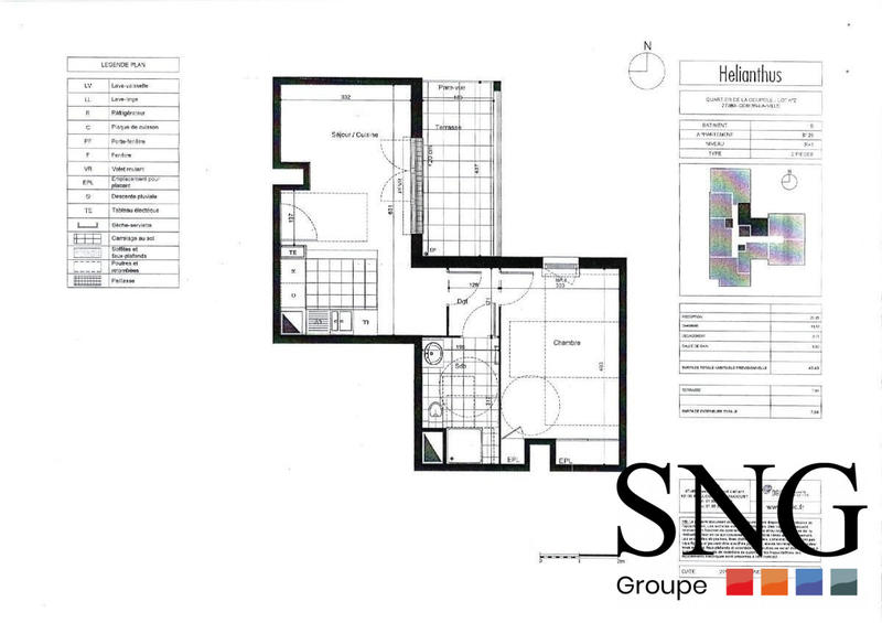 Appartement - 43 m² - 2 pièces