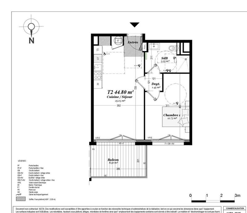 Appartement - 44 m² - 2 pièces