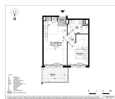 Appartement - 44 m² - 2 pièces