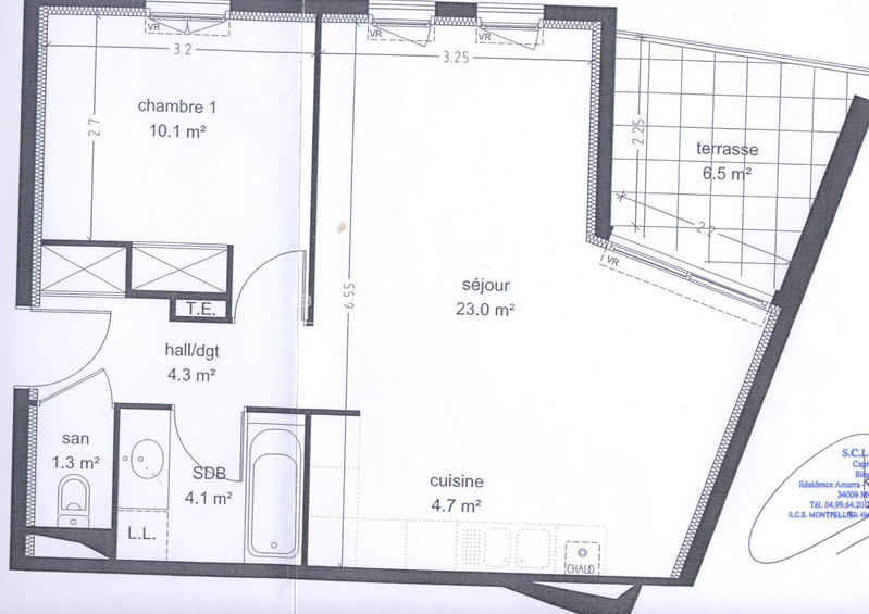 Appartement - 48 m² - 2 pièces