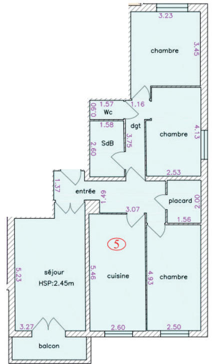 Appartement ancien - 86 m² - 4 pièces