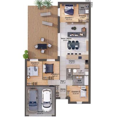 Maison - 106 m² - 6 pièces