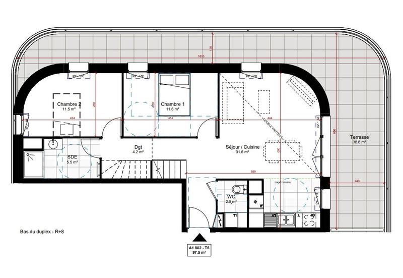 Appartement - 97 m² - 5 pièces