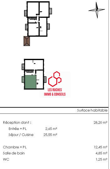 Appartement - 47 m² - 2 pièces