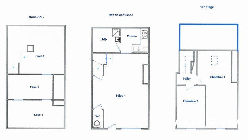 Maison - 65 m² - 3 pièces