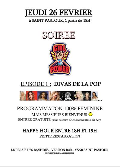 Soirée "Girl Power, spéciale Divas de la Pop"