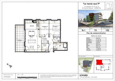 Appartement - 71 m² - 3 pièces
