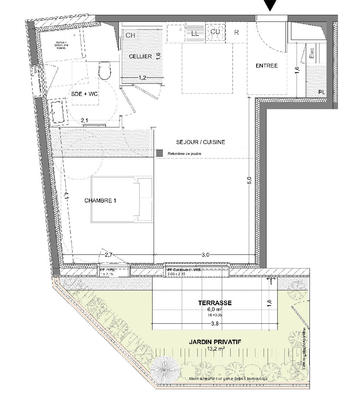 Appartement - 46 m² - 2 pièces