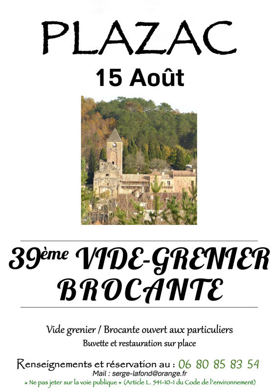 39ème édition vide grenier de Plazac