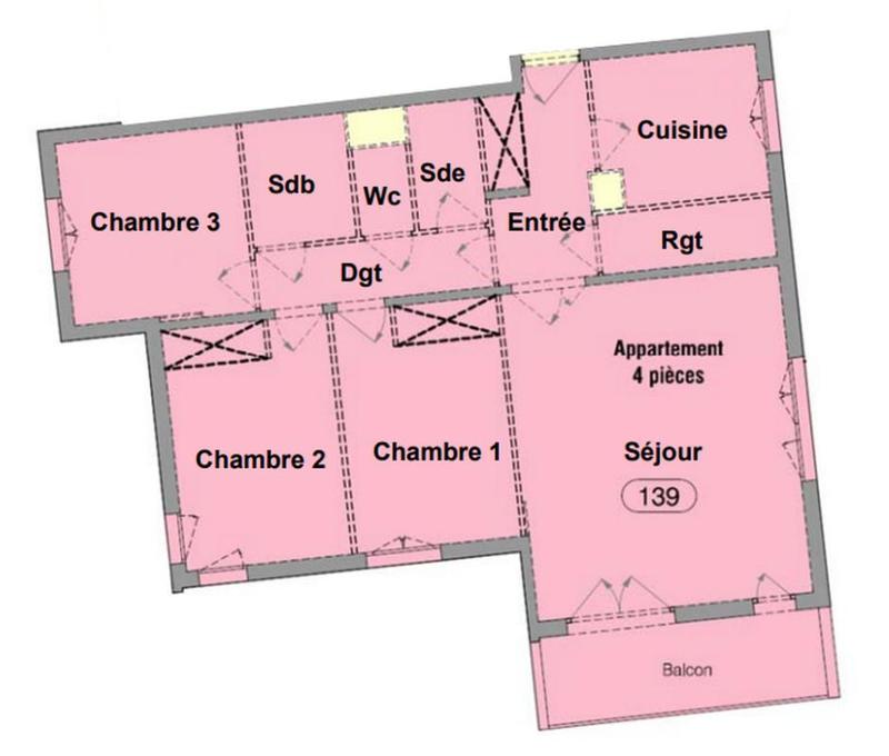 Appartement - 82 m² - 4 pièces