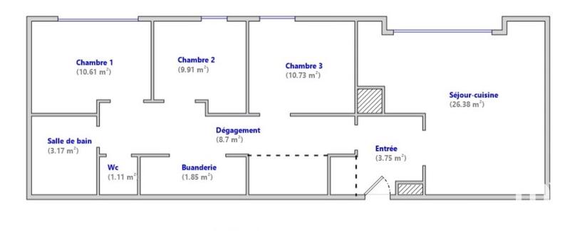 Appartement - 76 m² - 5 pièces