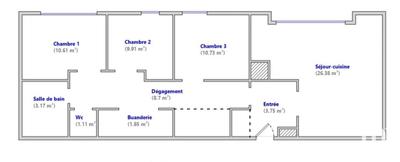 Appartement - 76 m² - 5 pièces