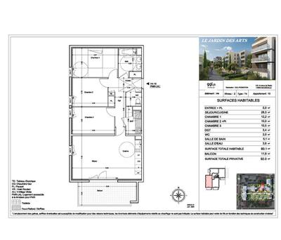 Appartement - 80 m² - 4 pièces