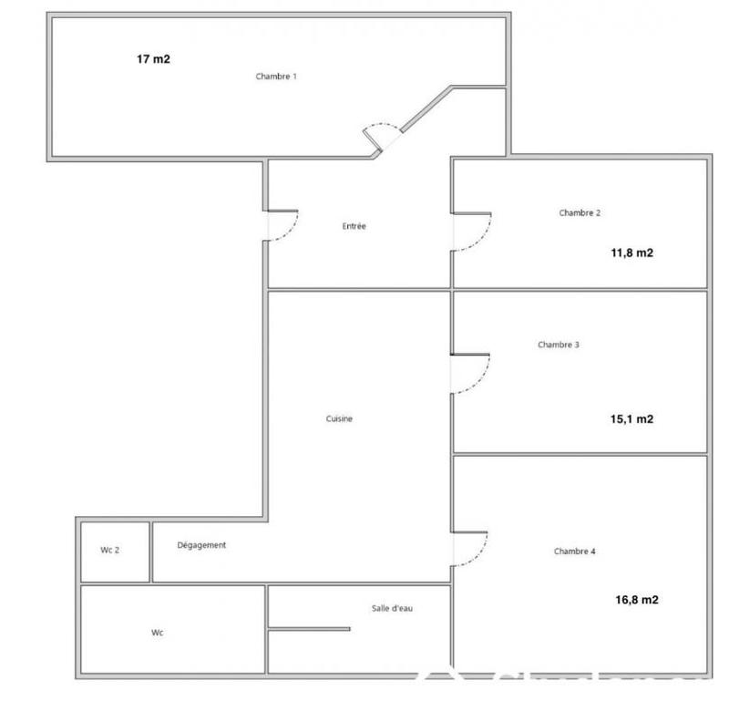 Chambre - 15 m² - 1 pièce