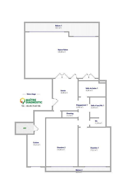 Appartement - 107 m² - 4 pièces