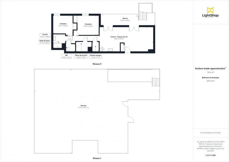 Appartement - 100 m² - 3 pièces