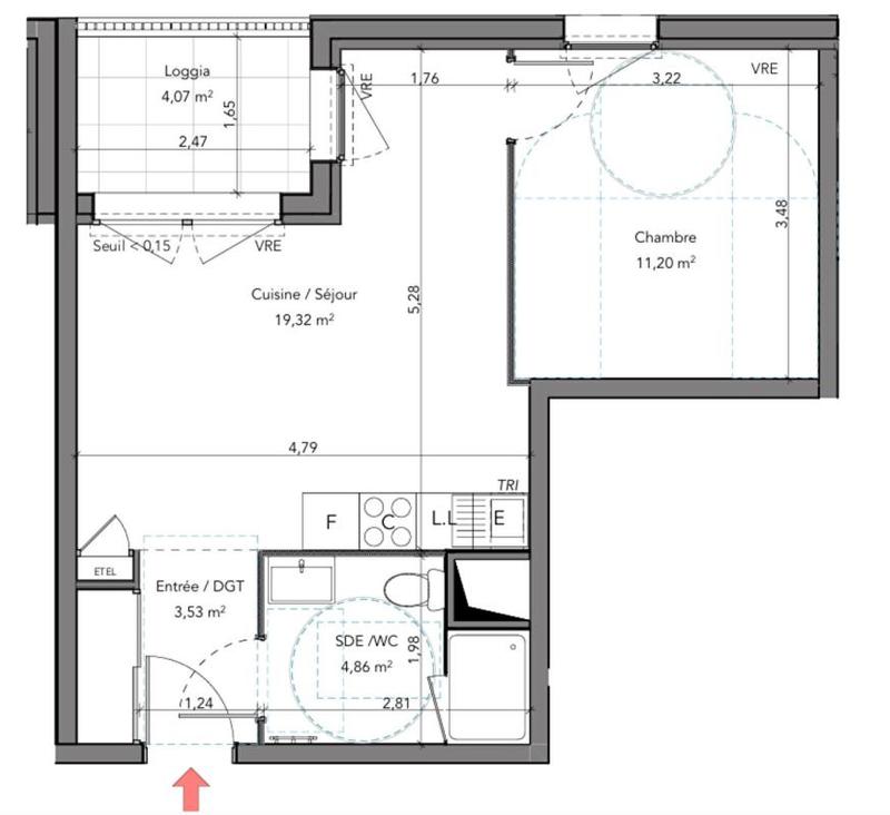 Appartement - 38 m² - 2 pièces