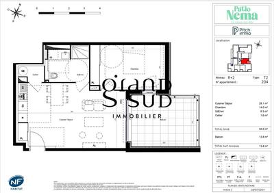 Appartement - 50 m² - 2 pièces