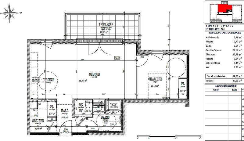 Appartement - 74 m² - 3 pièces