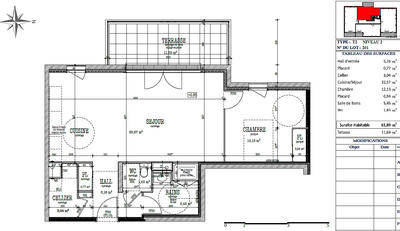 Appartement - 74 m² - 3 pièces