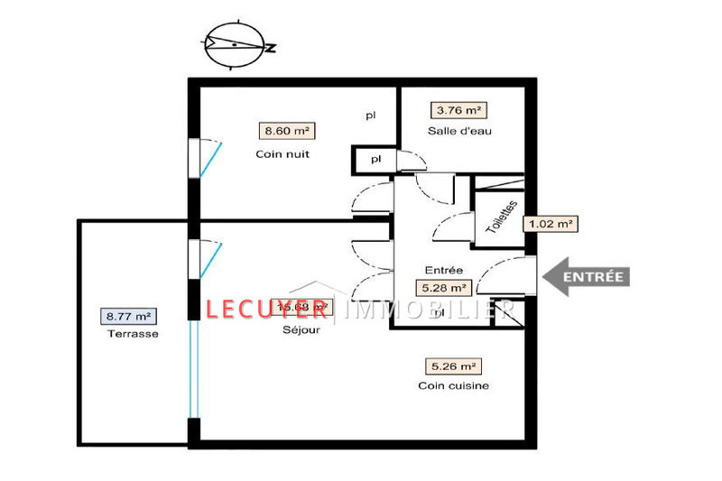Appartement - 40 m² - 2 pièces