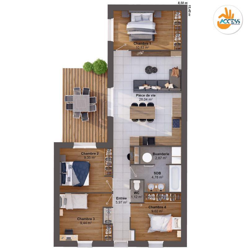 Maison - 81 m² - 6 pièces