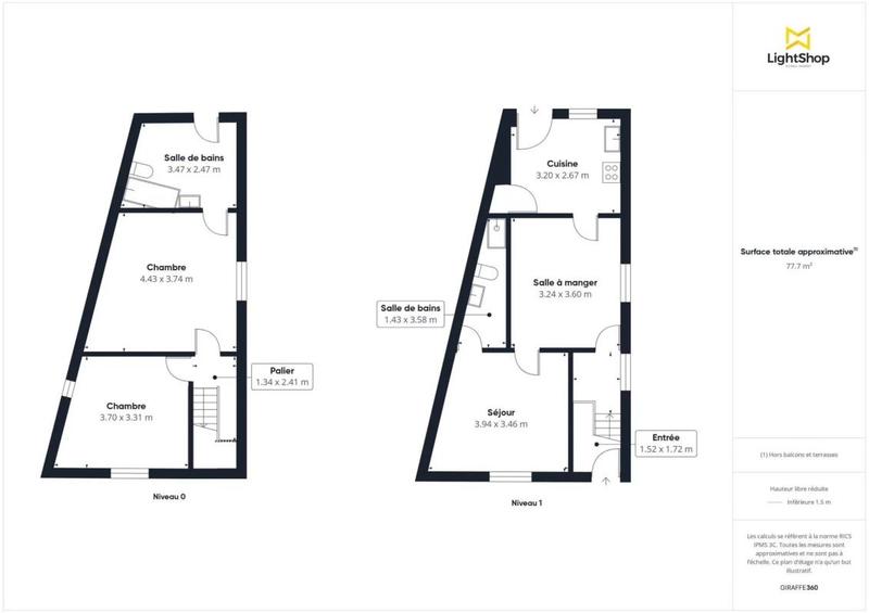 Maison - 77 m² - 3 pièces