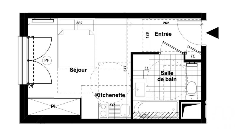 Studio - 23 m² - 1 pièce