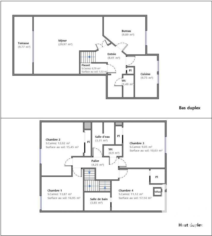 Duplex - 126 m² - 6 pièces