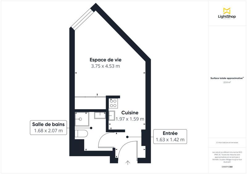 Appartement - 23 m² - 1 pièce