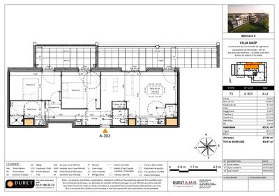 Appartement - 66 m² - 3 pièces