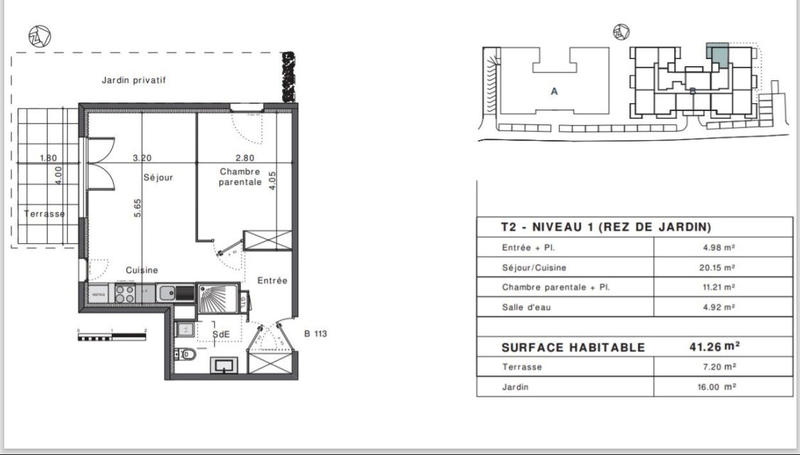 Appartement - 41 m² - 2 pièces