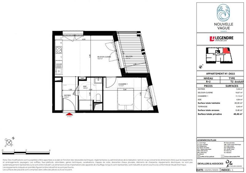 Appartement - 40 m² - 2 pièces
