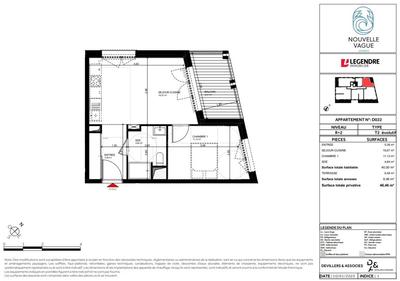 Appartement - 40 m² - 2 pièces