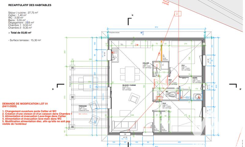 Maison - 56 m² - 3 pièces