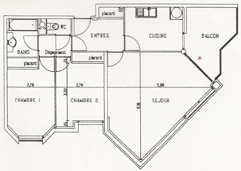 Appartement - 70 m² - 3 pièces