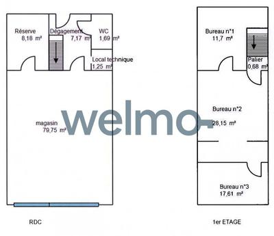 Local commercial - 156 m² - 5 pièces