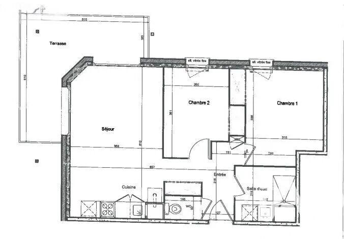 Appartement - 56 m² - 3 pièces