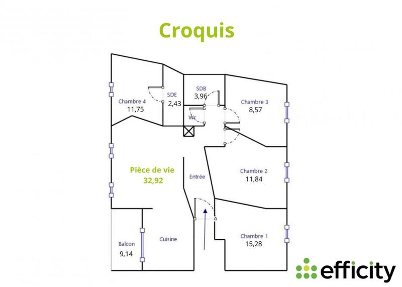 Appartement - 120 m² - 5 pièces