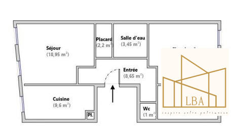 Appartement - 69 m² - 3 pièces