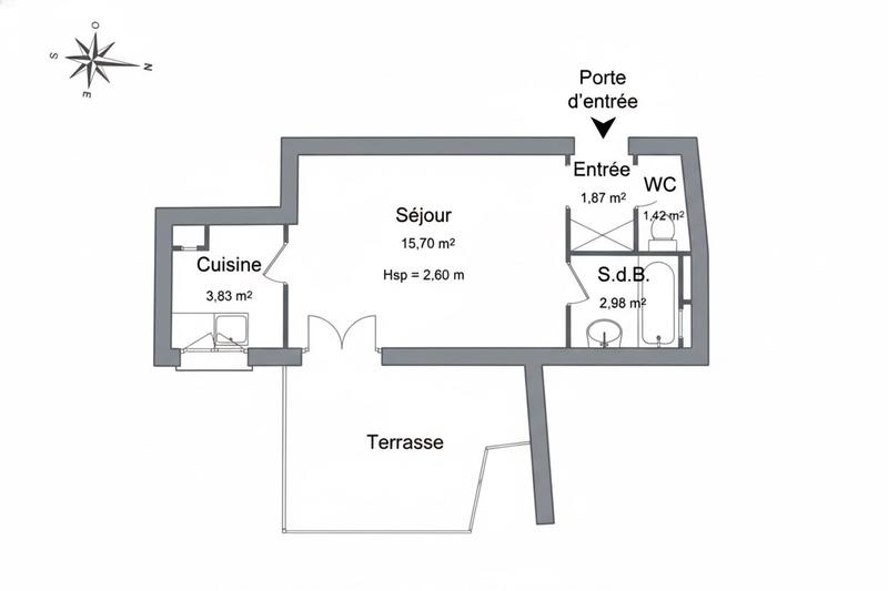 Appartement - 26 m² - 1 pièce