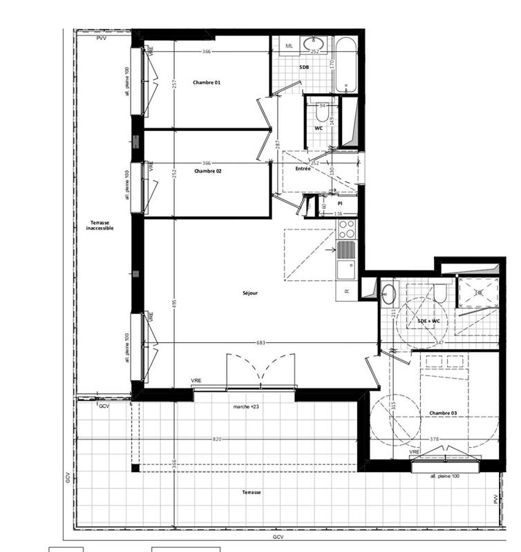 Appartement - 82 m² - 4 pièces