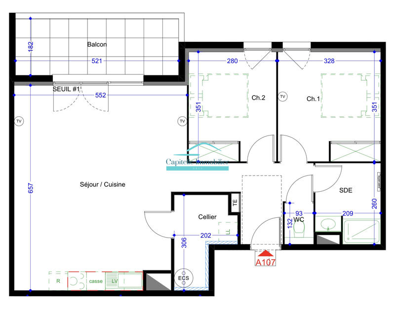 Appartement - 71 m² - 3 pièces
