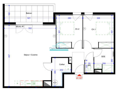 Appartement - 71 m² - 3 pièces