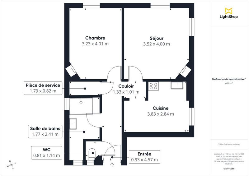 Appartement - 49 m² - 2 pièces