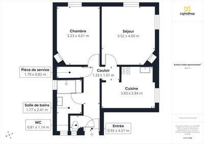 Appartement - 49 m² - 2 pièces