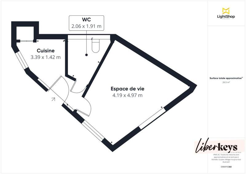 Studio - 25 m² - 1 pièce