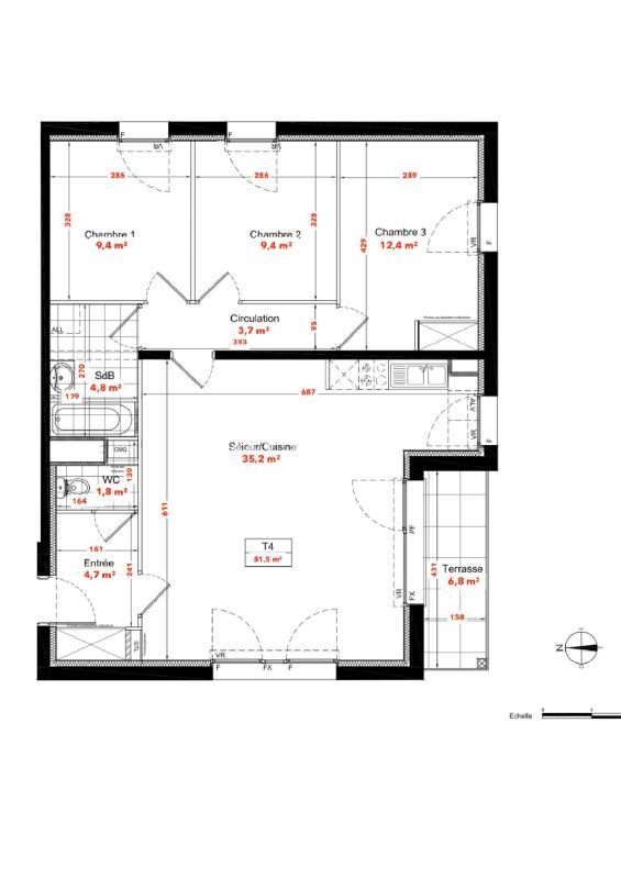 Appartement - 79 m² - 4 pièces