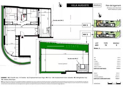 Appartement - 61 m² - 3 pièces